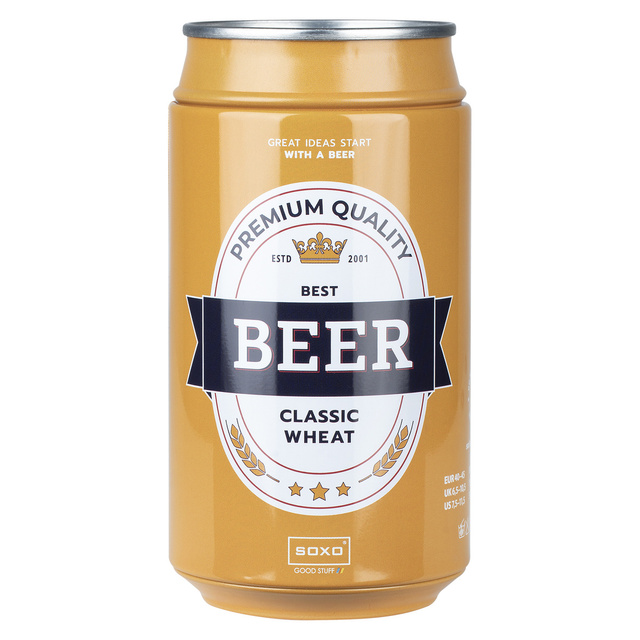 Juego de 3 calcetines coloridos SOXO GOOD STUFF para hombre con cerveza divertida en una lata para regalo