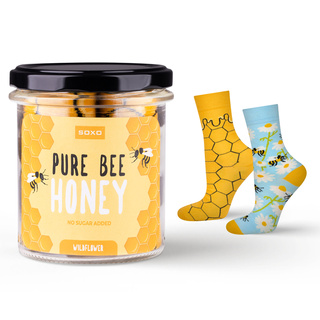 Calcetines coloridos SOXO GOOD STUFF para mujer, miel de abeja pura divertida en un frasco, un regalo para ella