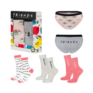 Set 2x SOXO Friends bragas de mujer y 3x Friends calcetines de mujer | regalo para ella | rosa