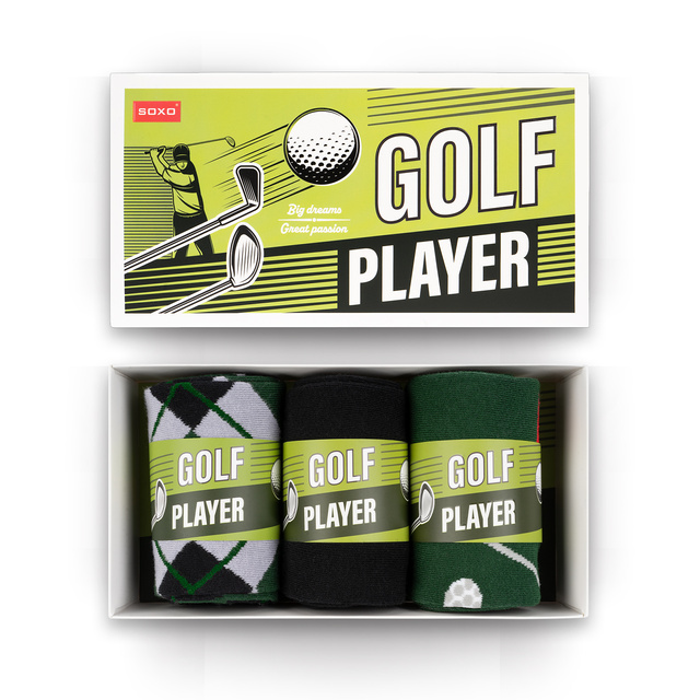 Calcetines de colores para hombre SOXO Golf - 3 pares 
