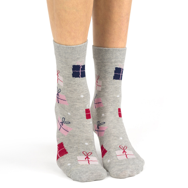 Juego de 4 calcetines de mujer Soxo | Casa de Navidad | regalo para ella | Navidad | coloridos calcetines alegres