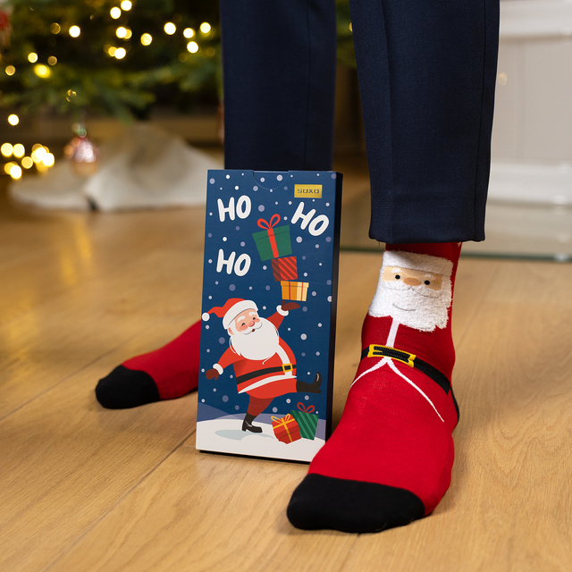 Calcetines regalo con diseño de Papá Noel