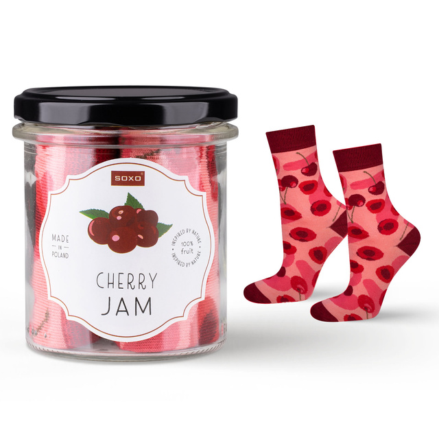 SOXO GOOD STUFF calcetines de mujer cherry jam un frasco