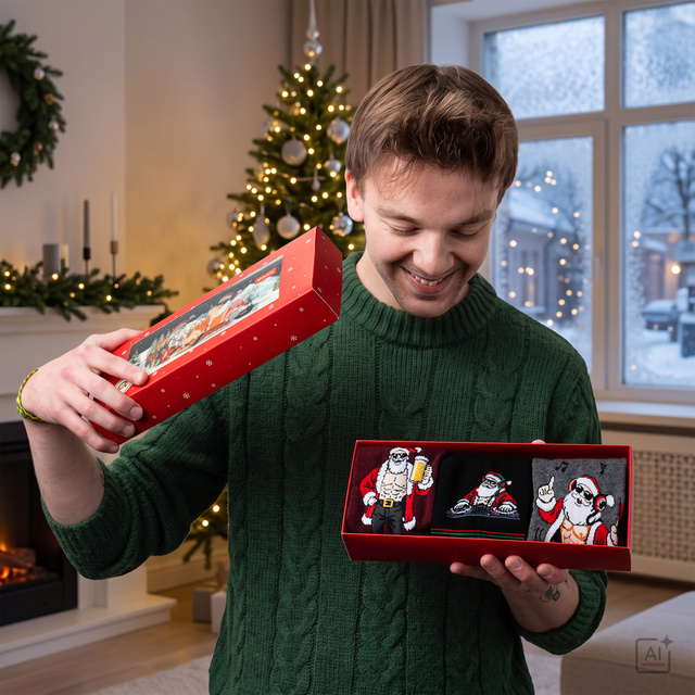 Calcetines Papá Noel Travieso DJ pack de 3 pares