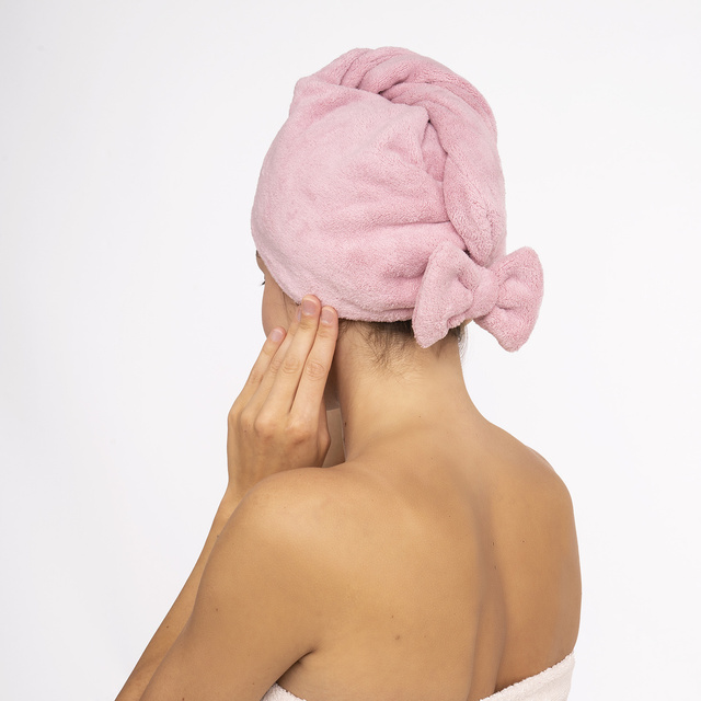 MOMO WAY Turbante de baño rosa | toalla 