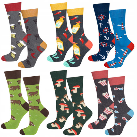 Set de 6 calcetines coloridos SOXO GOOD STUFF para hombre de regalo