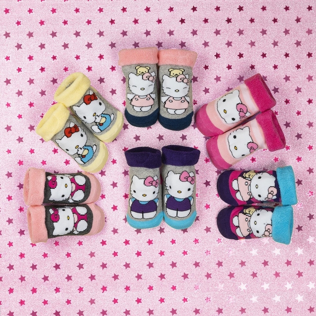 Coloridos calcetines de bebé SOXO Hello Kitty hechos de ABS