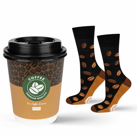 Calcetines de hombre Soxo café en taza