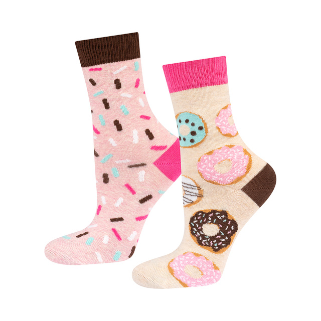 Set de 5x SOXO coloridos calcetines de mujer con pizza