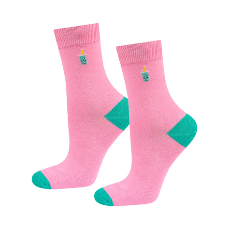 Calcetines Soxo Bubble Tea rosa para hombre - 2 Pares