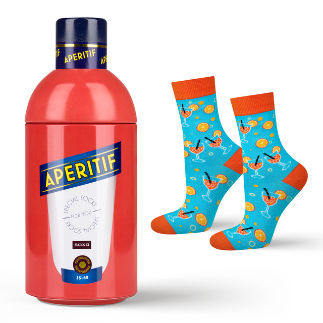SOXO GOOD STUFF calcetines de mujer graciosos Aperitif en una botella de regalo
