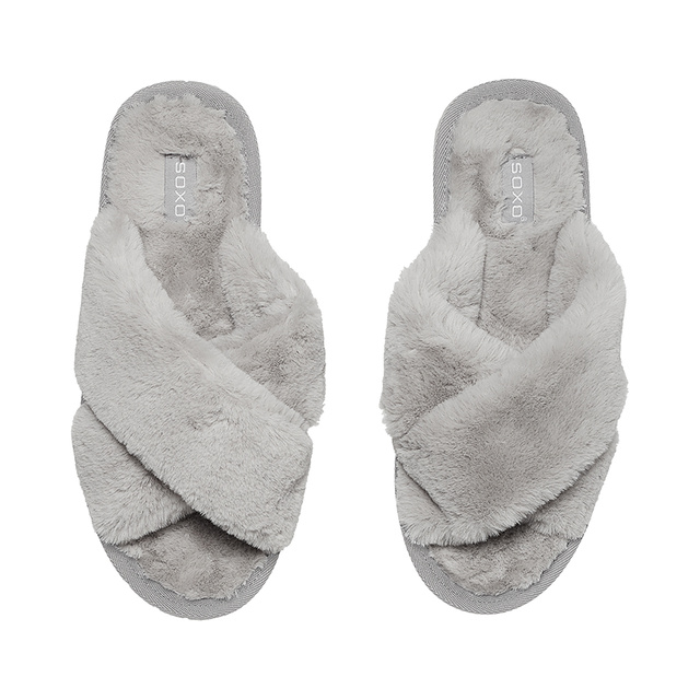 Pantuflas de mujer SOXO grises con suela de TPR duro