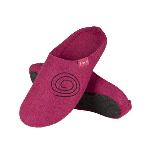 Pantuflas de fieltro para mujer SOXO con suela de TPR dura rosa