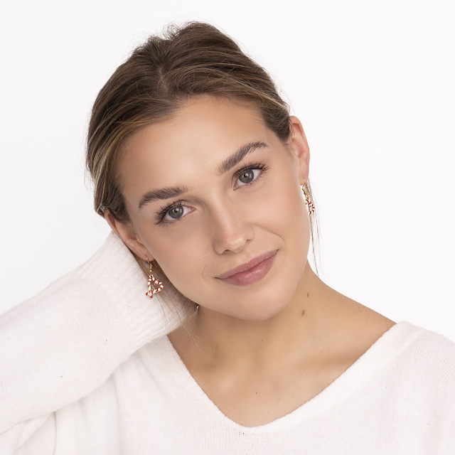 Pendientes SOXO | juego de aretes de árbol de Navidad | Galleta Ludek | bastones de navidad | idea de regalo para ella | Navidad