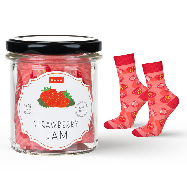 Calcetines de mujer SOXO GOOD STUFF strawberry jam un frasco