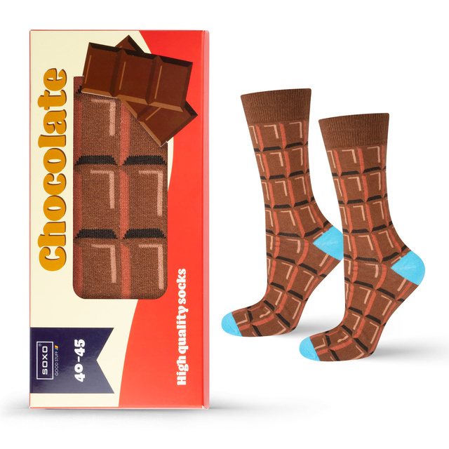 Calcetines de hombre SOXO, una barra de chocolate