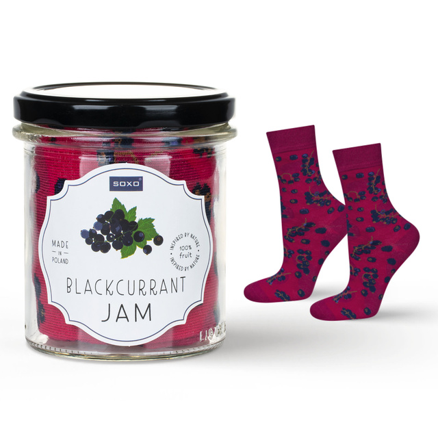 Calcetines de mujer SOXO GOOD STUFF blackcurrant jam un frasco