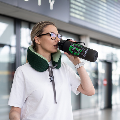 Botella de agua 1L verde | duradera y práctica | BPA free | Tritan