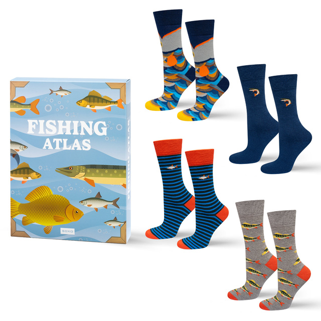 Calcetines Coloridos para Hombre SOXO Atlas de Pesca - 4 Pares
