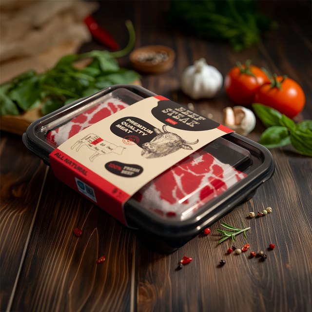 Juego de calcetines de carne y calcetines de hamburguesa en una caja