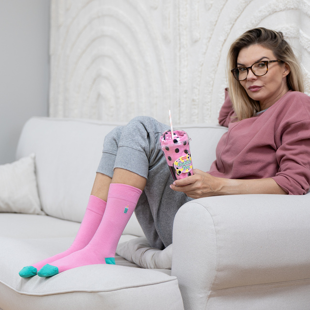 Calcetines Soxo Bubble Tea rosa para hombre - 2 Pares
