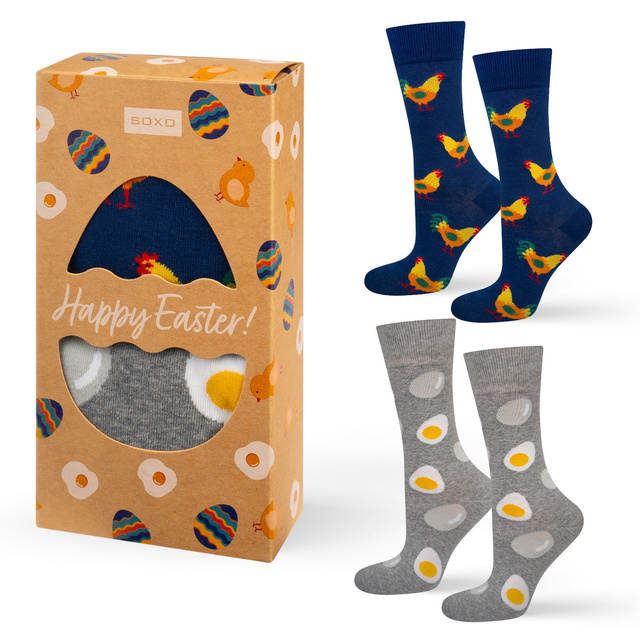 Calcetines SOXO de hombre con huevo y gallo en un paquete - 2 pares