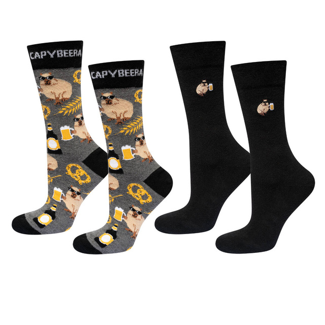 Calcetines de hombre SOXO de carpincho con cerveza - 2