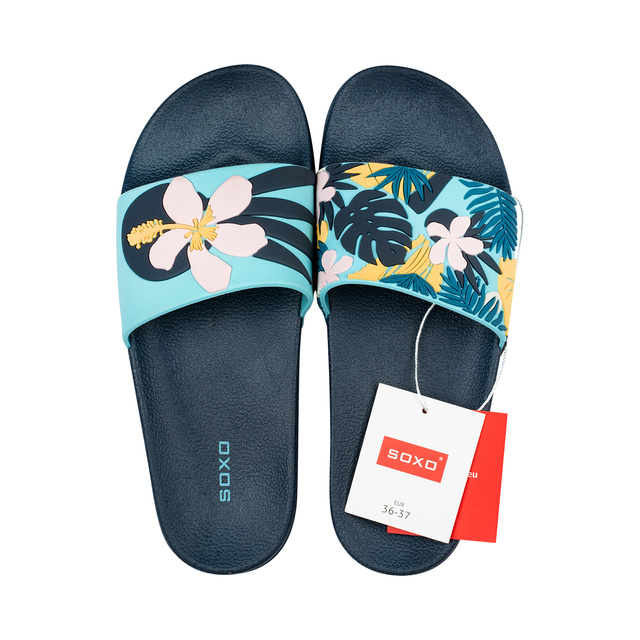 Chanclas de playa para mujer y hombre.SOXO En flores | Perfecto para unas vacaciones en la playa y una piscina | Goma