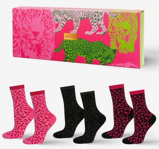 Calcetines de mujer SOXO Leopard rosas en paquete - 3 pares