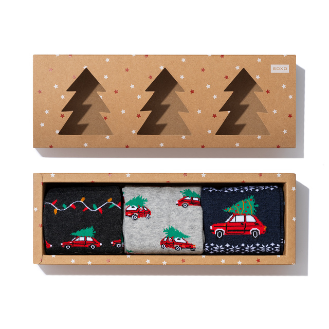 Calcetines navideños para hombre SOXO Pequeño - 3 Pares