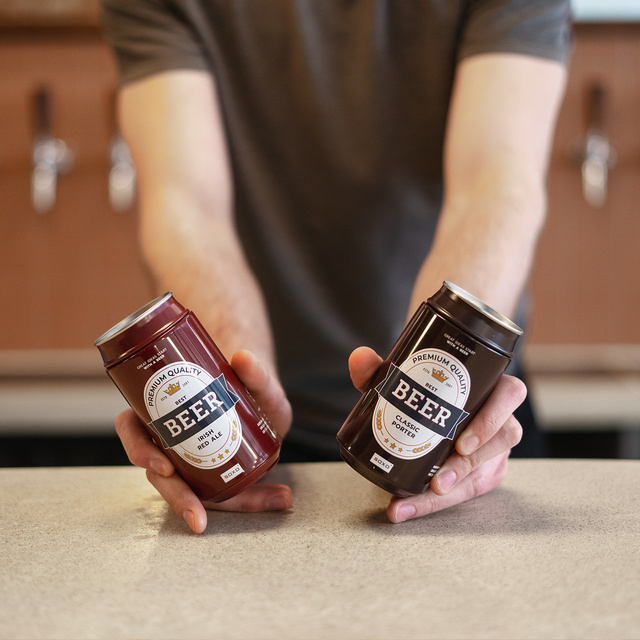 Calcetines de colores SOXO GOOD STUFF para hombre, divertida cerveza oscura, ahumada en lata