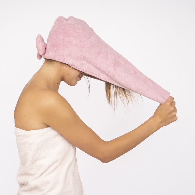 MOMO WAY Turbante de baño rosa | toalla 