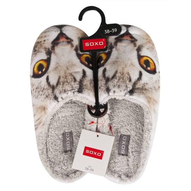 Pantuflas de mujer SOXO con dibujo de gato y suela de TPR dura