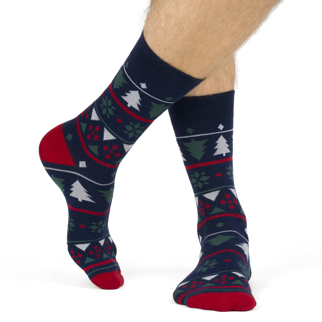 Set 3x Calcetines coloridos para hombre SOXO GOOD STUFF Calcetines de algodón de regalo de feliz Navidad