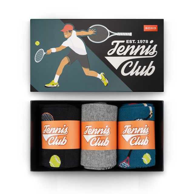 Calcetines de colores para hombre SOXO Tennis - 3 pares 