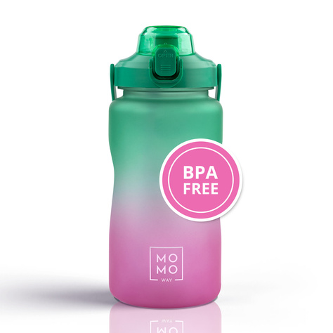 Botella de agua 1,5L verde-rosa | BPA free