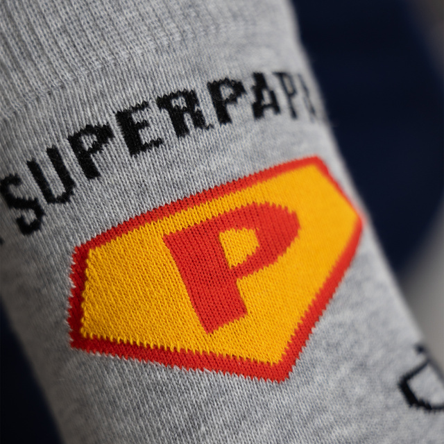 Coloridos calcetines de hombre SOXO con la inscripción "SuperPapa" | regalo del dia del padre