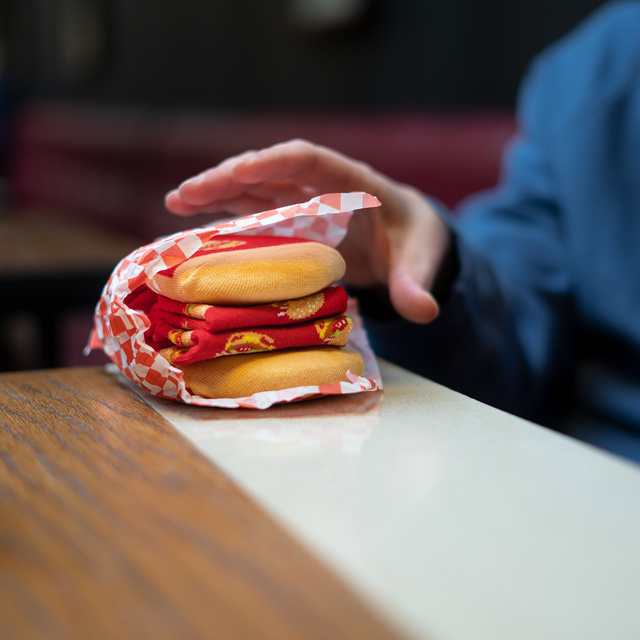 Calcetines Mujer | SOXO para hombre | Hamburguesa en una caja | idea de regalo alegre | calcetines divertidos para ella | para el unisexo