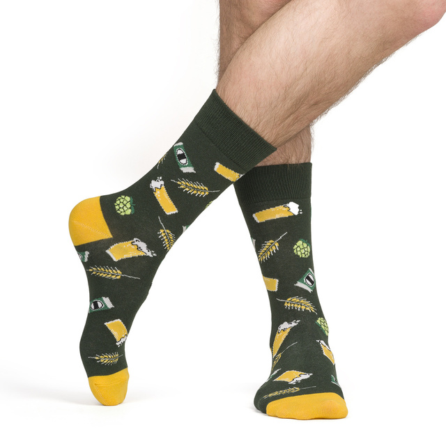Calcetines de colores SOXO GOOD STUFF para hombre, divertida cerveza oscura, ahumada en lata