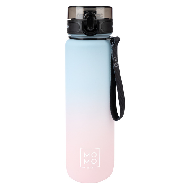 MOMO WAY Botella de agua azul y rosa | ideal para viajes | BPA free | Tritan
