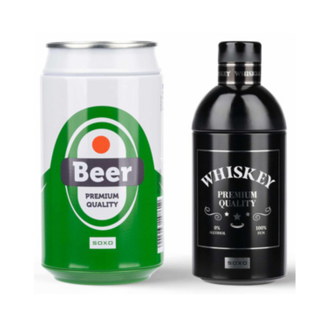 Juego de calcetines para hombre Whisky en botella y cerveza en lata
