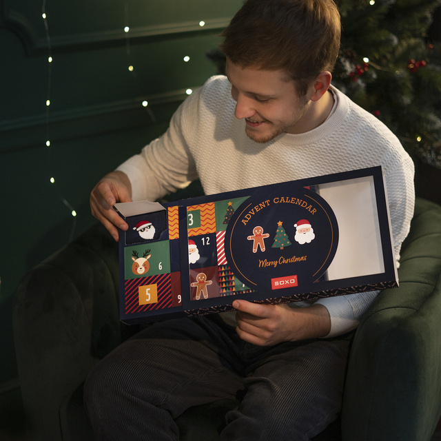 calendario de adviento | regalo de navidad | Mikolajki | para él | Juego de 6 calcetines SOXO GOOD STUFF de color para hombre