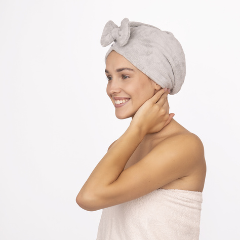  MOMO WAY turbante de baño gris | toalla 