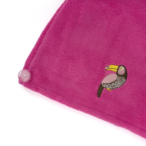 MOMO WAY Turbante de baño rosa | toalla tucan