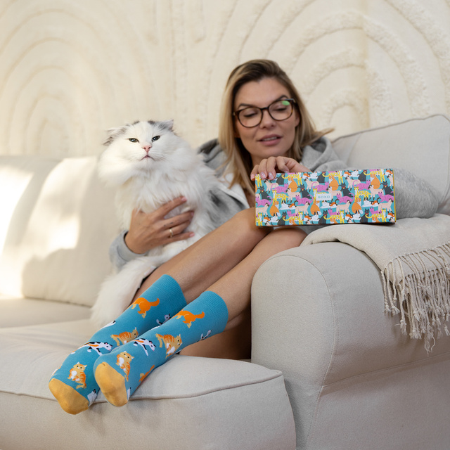 Calcetines para mujer SOXO gatos en paquete - 3 pares