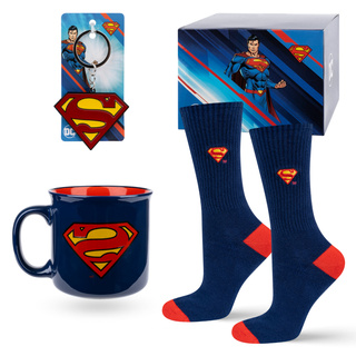 Superman set taza calcetines y llavero