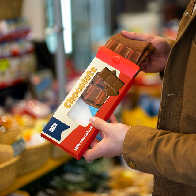 Calcetines de hombre SOXO, una barra de chocolate