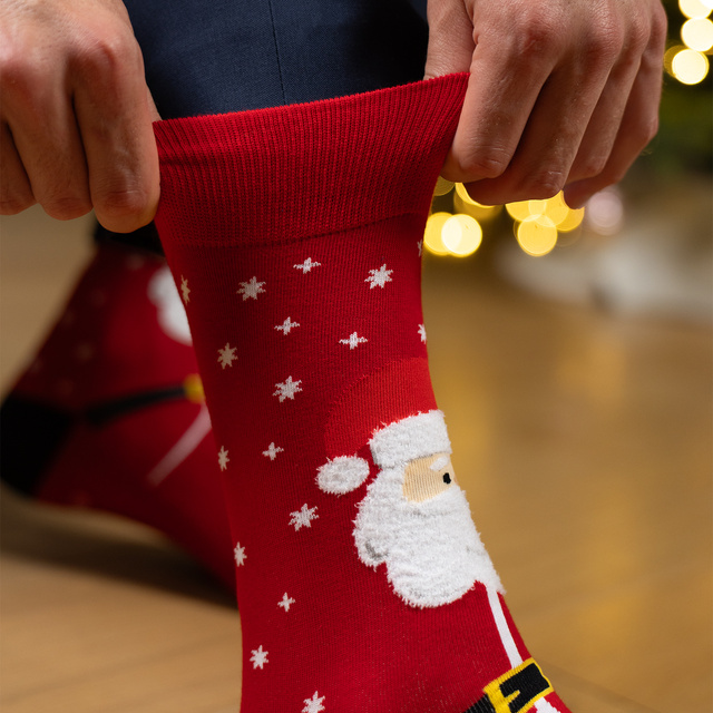 Calcetines regalo con diseño de Papá Noel