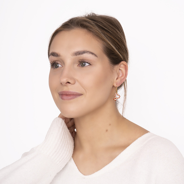 Pendientes SOXO | juego de aretes de árbol de Navidad | Galleta Ludek | bastones de navidad | idea de regalo para ella | Navidad