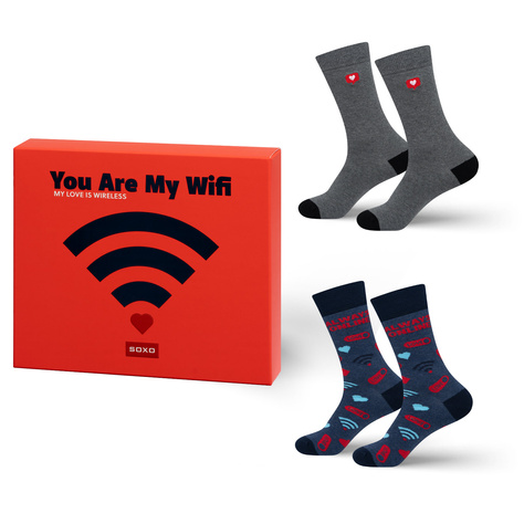 Calcetines coloridos para hombres SOXO Wi-fi - 2 pares